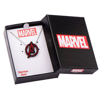 Marvel Avengers A Logo Red Bling Gems Necklace