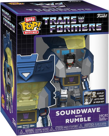 Bitty Pop Bittty Bot Transformers Soundwave with Rumble
