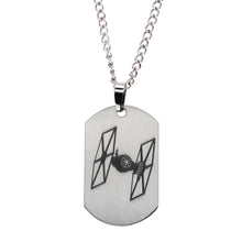 Star Wars Force Awakens TIE Fighter Stainless Steel Dog Tag Necklace