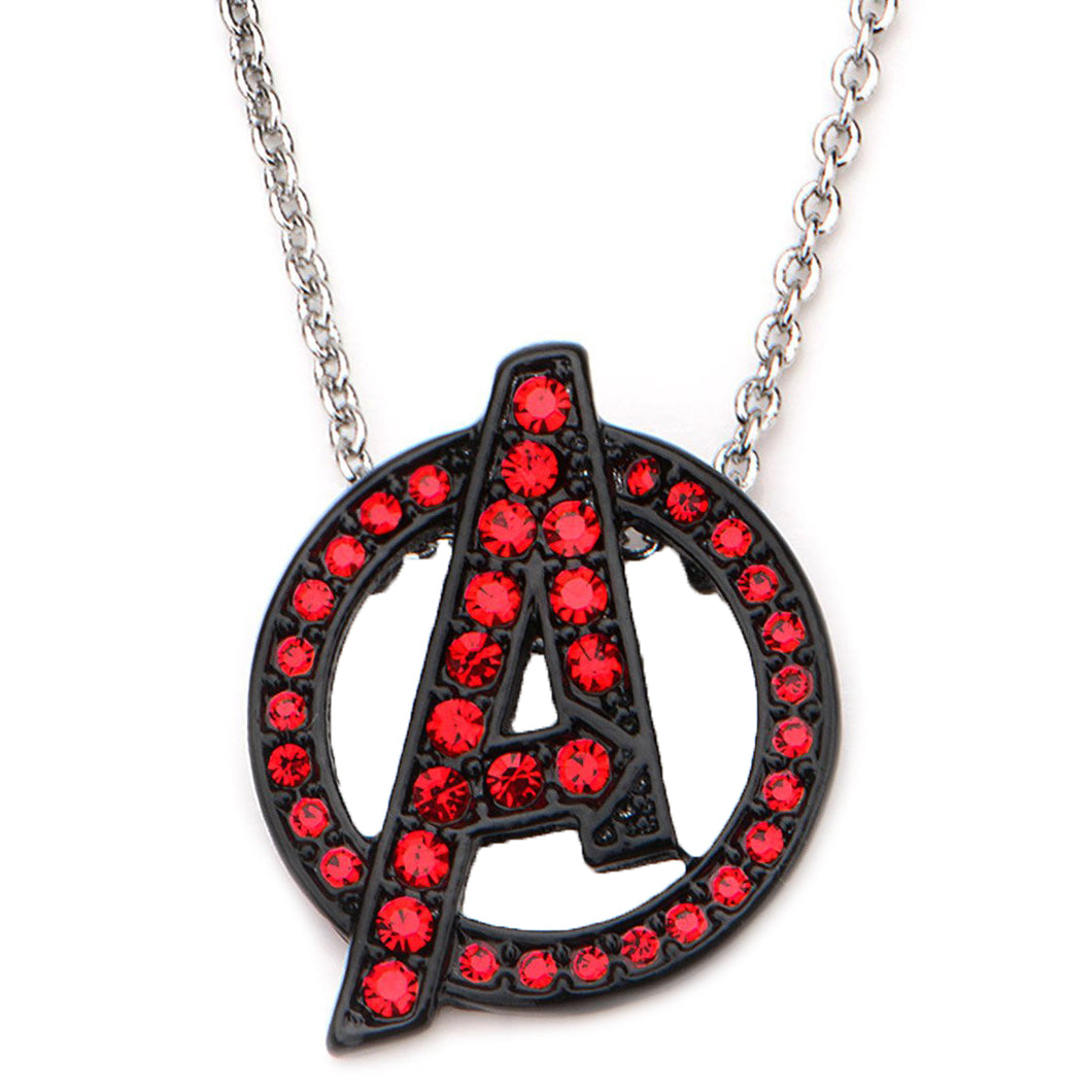 Marvel Avengers A Logo Red Bling Gems Necklace