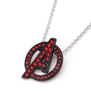 Marvel Avengers A Logo Red Bling Gems Necklace